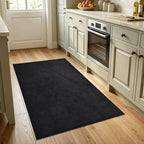 3x5 Black Solid Area Rug Washable Non-Slip Soft Thin - Image 2