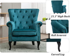 Mid Century Accent Chair Modern Button Tufted Armchair Wingback Club Chair - Image 7