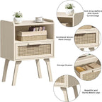 Lerliuo Rattan Nightstand, Side Table - Image 8