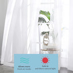 Sheer White Curtains, Sheer Curtains 63 inch Length 2 Panels Set, Rod Pocket - Image 2