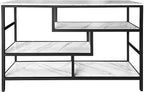 AT-VALY Console Table with Storage Shelves, Sofa Table Entryway Table with Faux - Image 7