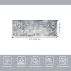 2x6 Non-Slip Washable Kitchen Runner Rug – Modern Coastal Abstract Carpet Runner - Image 2