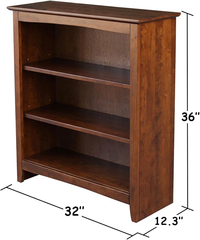 Solid Wood Bookcase 36" High, Adjustable Shelves, Kitchen/Dining Furniture - Image 2