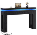 LIKIMIO Console Table with Drawers, Modern Entryway Table with LED Lights and by LIKIMIO
