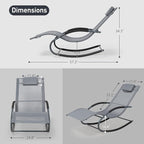 Outdoor Lounge Chair with Pillow, Chaise Lounge Chair - Image 3