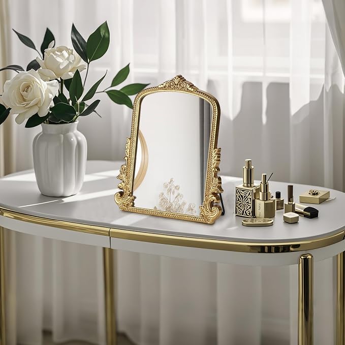 Vintage Makeup Mirror, Vanity Desk Mirror Antique Traditional Tabletop Mirror - Image 4