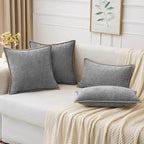 MIULEE Decorative Couch Throw Pillow Covers 18x18 Inch Dark Gray 2 Pack | - Image 5
