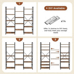 SUPERJARE Triple Bookshelf, Bookcase - Image 5