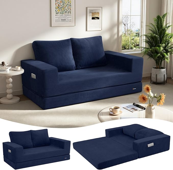 COMAX Convertible Sofa Bed Queen, Folding Fold Out Couch Bed, Floor Futon Couch by COMAX