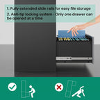 Letaya File Cabinet with Lock-Lateral 3 Drawer Metal Filing - Image 4