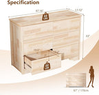 VINGLI Solid Wood Dresser Unfinished - Image 2
