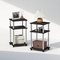 Furinno Just 3-Tier Turn-N-Tube Open Storage Nightstand, Stainless Steel Tubes by Furinno-FitsYourSpaceFitsYourBudget