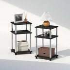 Furinno Just 3-Tier Turn-N-Tube Open Storage Nightstand, Stainless Steel Tubes by Furinno-FitsYourSpaceFitsYourBudget