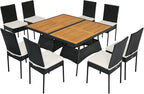 Tangkula 10 Piece Wicker Patio Dining Set, Outdoor Rattan Table & Chairs Set - Image 9