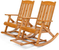VINGLI Wooden Porch Rocking Chair, Heavy Duty Outdoor Rocking Chair by VINGLI