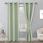 Blackout Curtains for Bedroom, 42 x 84 Inches Long, Seafoam Green | Thermal - Image 8