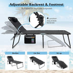 GYMAX Lounge Chair for Outside, 440lbs 27” Oversize Folding Beach Tanning - Image 4