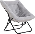Tiita Comfy Saucer Chair, Soft Faux Fur Oversized Folding Accent Chair by TiitaHome