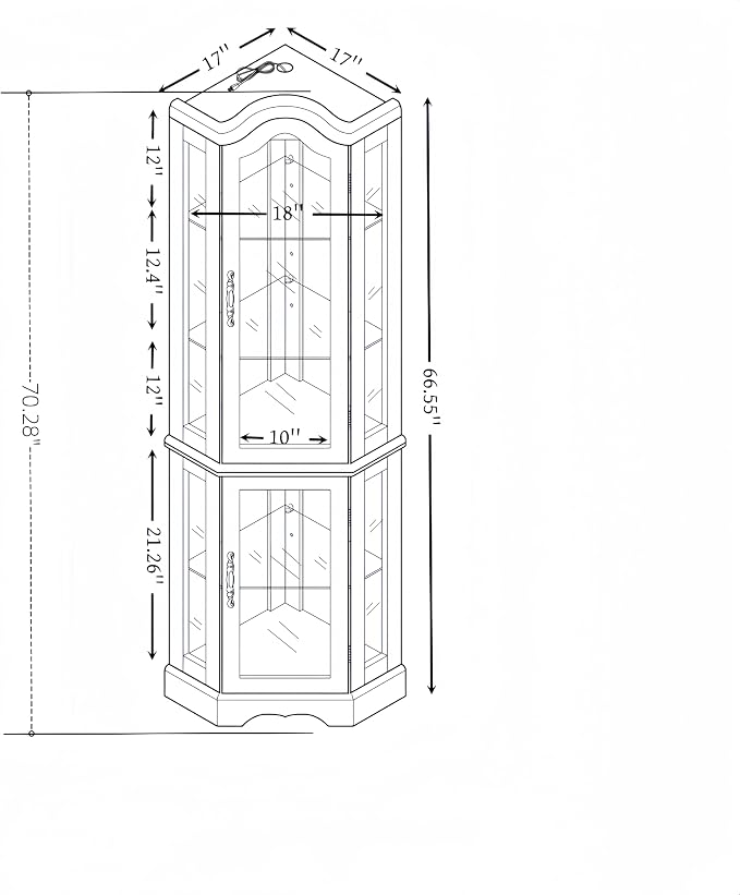 Glass Corner Display Cabinet - Image 2