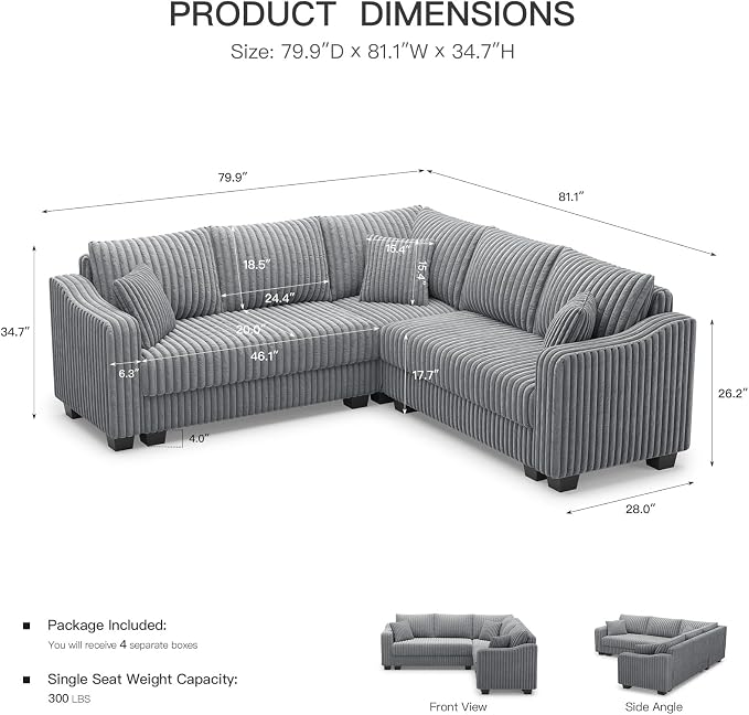 Belffin Convertible Sectional Couch - Image 2