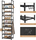 VTRIN 10 Tiers Tall Shoe Rack Holds 20-25 Pairs of Shoes Sturdy Vertical Shoe - Image 4