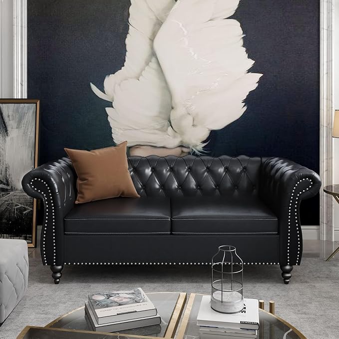 AVZEAR Chesterfield Loveseat Sofa, Upholstered Sofa Modern 2 Seater Couch Sofa - Image 4