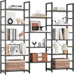 NUMENN Triple 5 Tier Bookshelf, Wide Book Shelf - Image 3