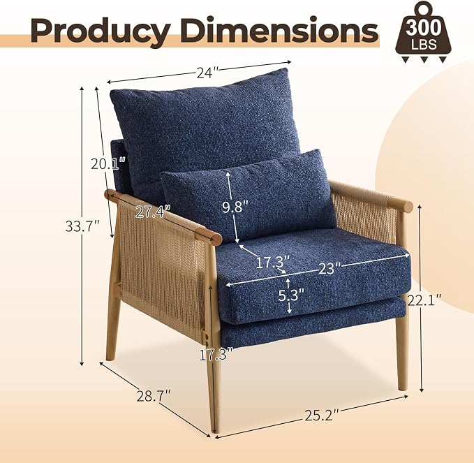 Karl home Cozy Chenille Accent Chair - Image 2