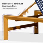 PURPLE LEAF Patio Chaise Lounge French Outdoor Lounger 2 Pieces Wood-Grain - Image 8