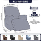 TAOCOCO Recliner Cover 4-Pieces, Recliner Stretch Sofa Slipcover, Recliner - Image 5