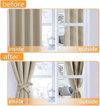 Blackout Curtains for Bedroom, Light Beige, 52 x 30 Inch, 2 Panels | Thermal - Image 4