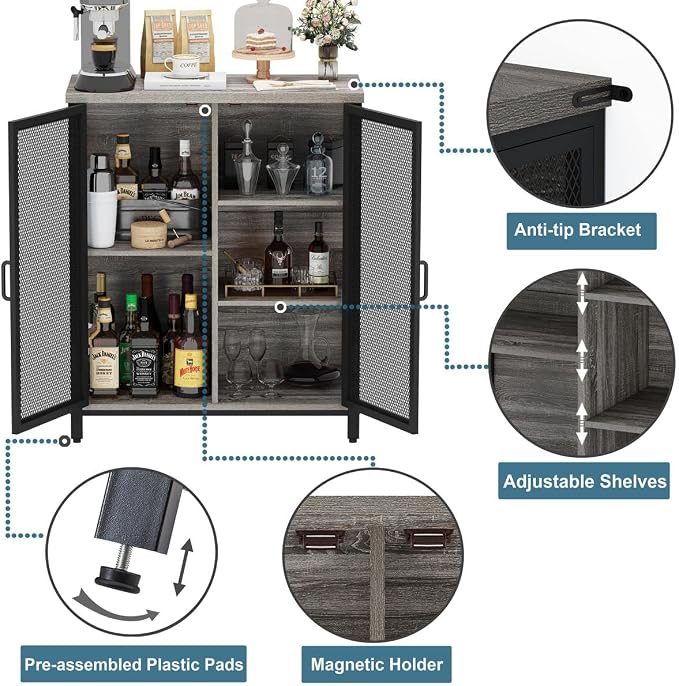 BON AUGURE Small Coffee Bar Cabinet - Image 4