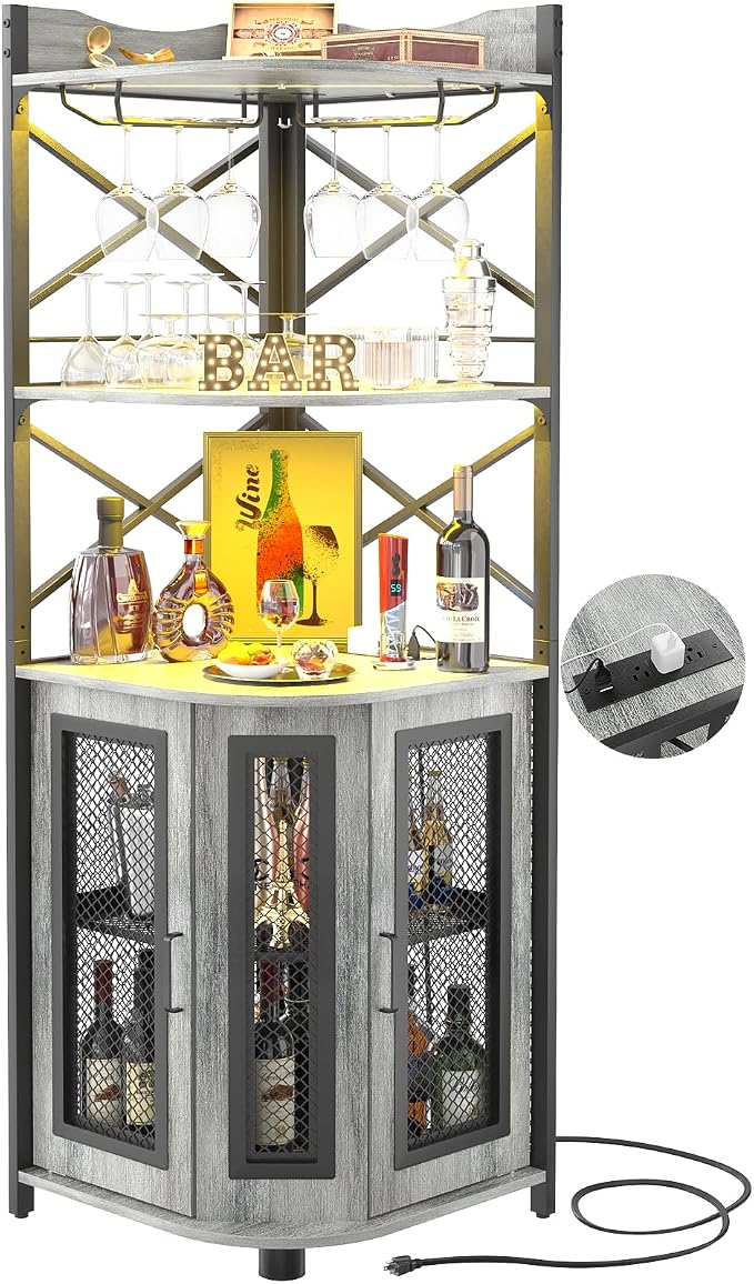 Aheaplus Corner Bar Cabinet by Aheaplus