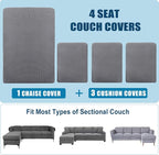 Water Repellent L Shaped Couch Covers Sofa Seat Cushion Slipcovers, Stretch - Image 7