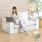 61" Convertible Sofa Bed Loveseat, Memory Foam Boneless Floor Couch - Image 5