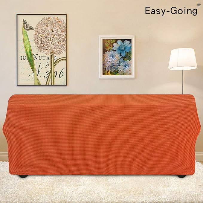 Easy-Going Stretch Oversized Sofa Couch Slipcover Washable Orange | 1-Piece - Image 4