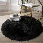 Ashler faux fur rug, Fluffy Shaggy Area Rug Ultra Soft 3 x 3 Feet Round Fur Rug - Image 4