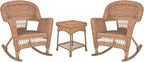 Jeco 3 Piece Rocker Wicker Chair Set by Jeco