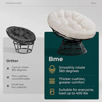 Bme 40" Ergonomic Wicker Papasan Chair - Image 4