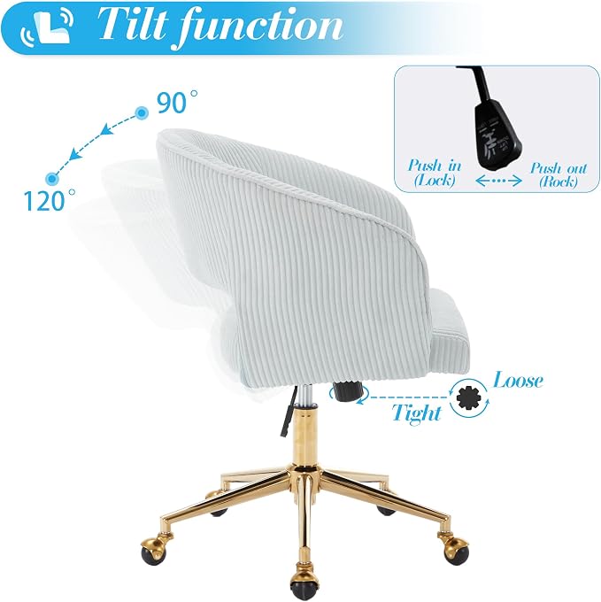 KCC Home Office Chair Swivel Desk Chair Accent Armchair Upholstered Modern - Image 5