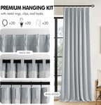 MIULEE Grayish Blue Pinch Pleated 100% Blackout Curtains 40x102 Inches | Room - Image 8