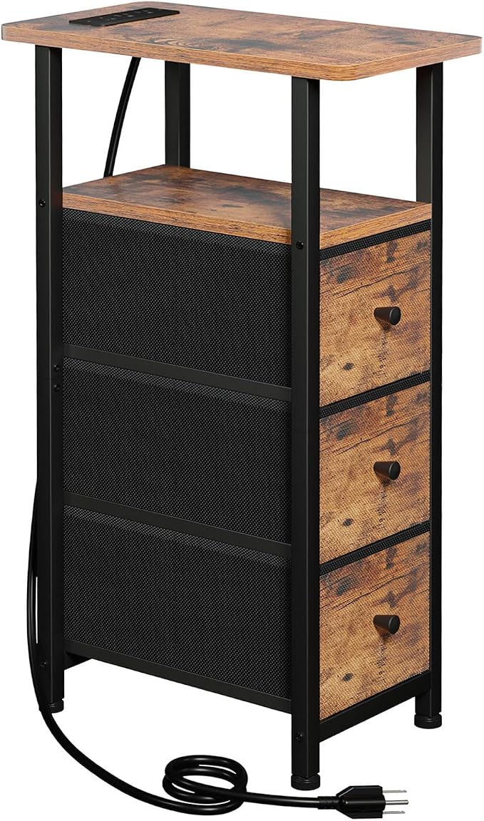LOAKEKEL Narrow End Table Living Room by LOAKEKEL
