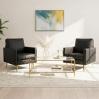 VINGLI Modern PU Leather Accent Chairs Set of 2, Single Sofa Chair by VINGLI
