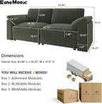 EASE MOOSE Comfty 2 Seat Couch, FSC Certified Modern Deep Seat Sectional Modular - Image 2