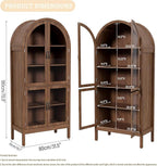 Arched Display Cabinet with Acrylic Glass Doors, 70.9'' Tall Curio Cabinet with - Image 2