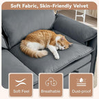 63" Velvet 3 in 1 Convertible Sleeper Sofa Bed, Pull Out Couch Bed Loveseat - Image 7