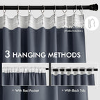 MIULEE Stone Blue Back Tab Blackout Curtains 52x108 Inch Long 2 Panels Set | - Image 3