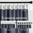 MIULEE Stone Blue Back Tab Blackout Curtains 52x84 Inch Length 2 Panels Set | - Image 3