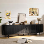 80" Mid Century Modern TV Stand, Wood TV Consoles - Image 8