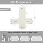 Quilted Recliner Chair Covers, Water-Repellent Slipcovers, Off White Recliner - Image 6